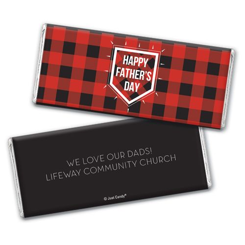 Personalized Father's Day Modern Plaid Chocolate Bar & Wrapper