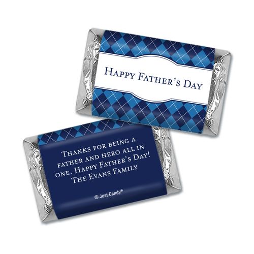 Personalized Father's Day Hershey's Miniatures Wrappers Argyle Pattern