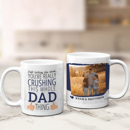 Personalized Coffee Mug Father's Day (11oz) - Crushing It