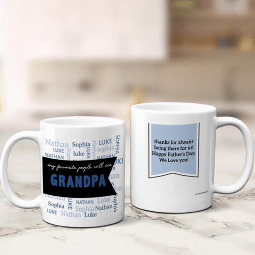 Personalized Coffee Mug Father's Day (11oz) - My Favorite People Call Me Grandpa