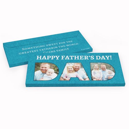 Deluxe Personalized Father's Day Photos Chocolate Bar in Gift Box