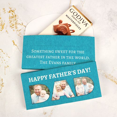 Personalized Photos Father's Day Godiva Chocolate Bar in Gift Box