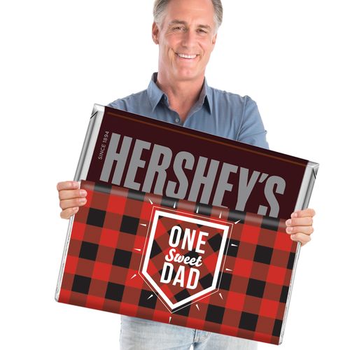 Personalized Father's Day Red & Black Plaid Giant 5lb Hershey's Chocolate Bar