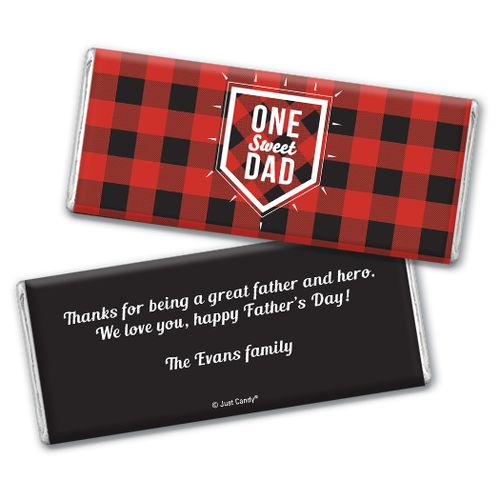 Personalized Father's Day Red & Black Chocolate Bar