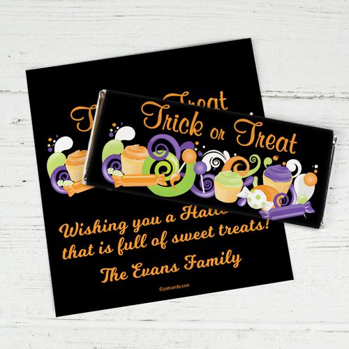 Sweet Spooky Treats Personalized Candy Bar - Wrapper Only