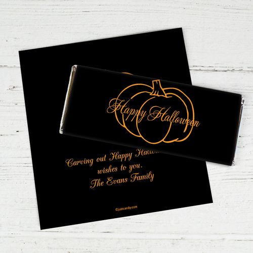 Pumpkin Highlight Personalized Candy Bar - Wrapper Only