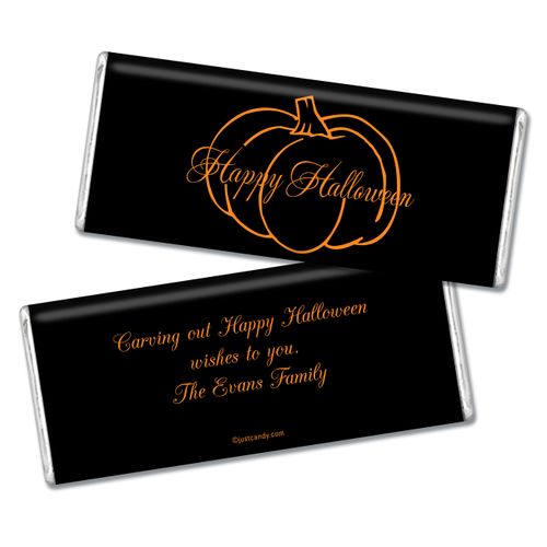 Halloween Personalized Chocolate Bar Pumpkin Outline