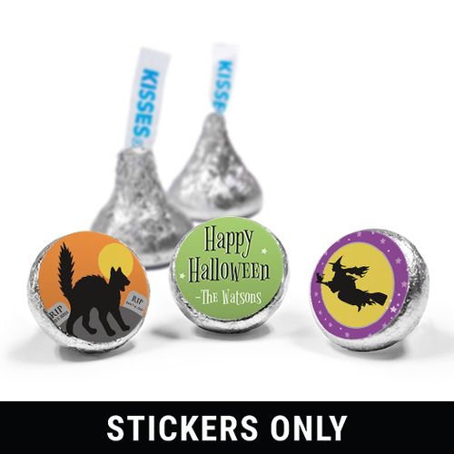 Personalized 3/4" Stickers - Halloween Witch (108 Stickers)