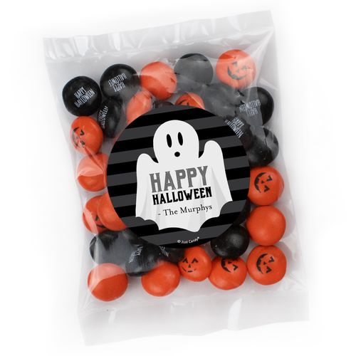 Personalized Halloween Candy Bag with JC Minis Milk Chocolate Gems - Ghostly Greetings