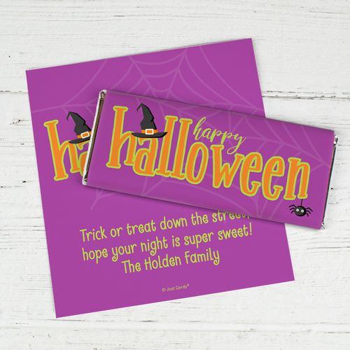 Personalized Halloween Spirit Chocolate Bar Wrappers Only