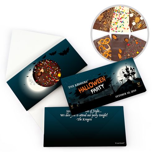Personalized Halloween Spooky Invite Bar Gourmet Infused Belgian Chocolate Bars (3.5oz)