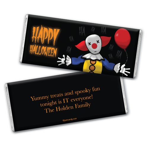 Personalized Halloween Creepy Clown Chocolate Bar & Wrapper