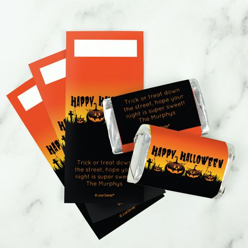 Personalized Halloween Jack'O'Lanterns Hershey's Miniatures Wrappers