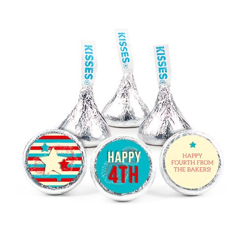 Personalized Independence Day Star Spangled Stripes Hershey's Kisses
