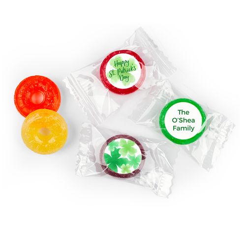 Personalized St. Patrick's Day Watercolor Clovers LifeSavers 5 Flavor Hard Candy (300 Pack)