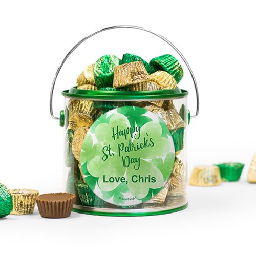 Personalized St. Patrick's Day Watercolor Reese's Filled Green Paint Can