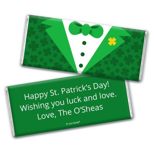 Personalized St. Patrick's Day Tux Chocolate Bar & Wrapper