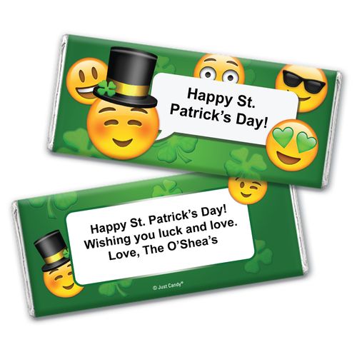 Personalized St. Patrick's Day Emoji Chocolate Bar Wrappers