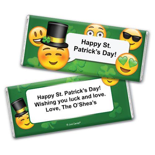 Personalized St. Patrick's Day Emoji Chocolate Bar & Wrapper