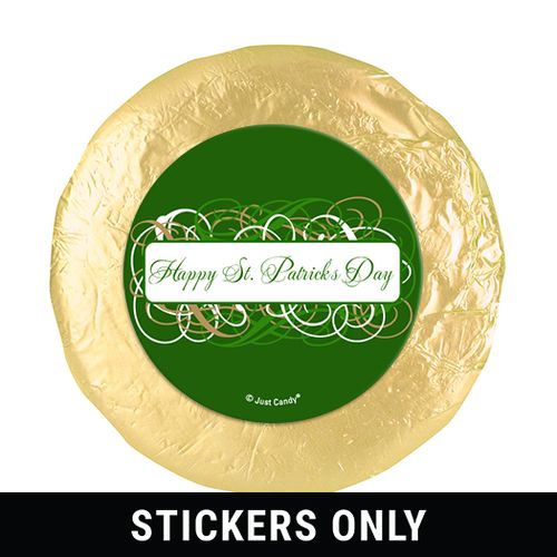 St. Patrick's Day Swirls 1.25" Stickers (48 Stickers)