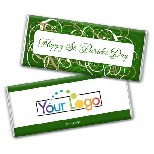 Personalized St. Patrick's Day Swirls Chocolate Bar & Wrapper