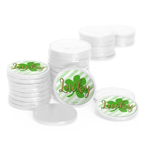 St. Patrick's Day Stripes Chocolate Coins with Stickers (84 Pack)