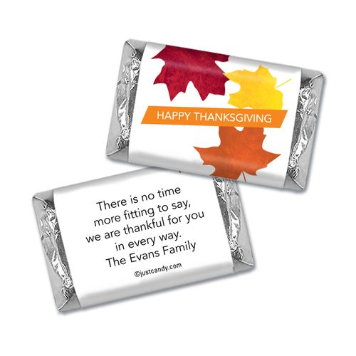 Paper Leaves Thanksgiving Personalized Miniature Wrappers