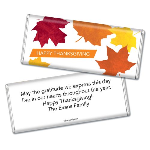 Thanksgiving Personalized Chocolate Bar Fall Leaves