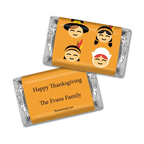 Pilgrims & Indians Thanksgiving Personalized Miniature Wrappers
