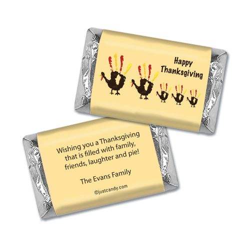 Handful of Turkeys Thanksgiving Personalized Miniature Wrappers