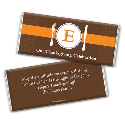 Thanksgiving Dinner Personalized Candy Bar - Wrapper Only