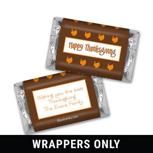 Turkey Time Thanksgiving Personalized Miniature Wrappers