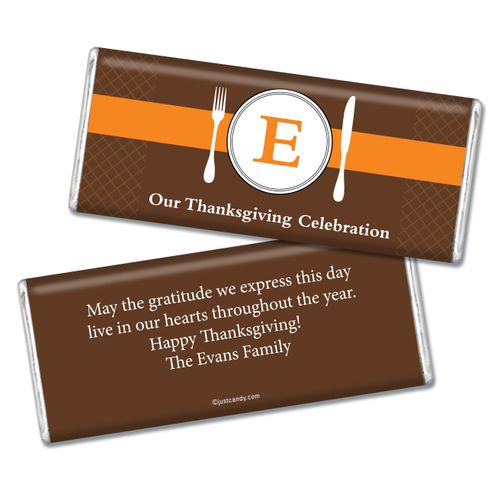 Thanksgiving Dinner Personalized Hershey's Bar Assembled