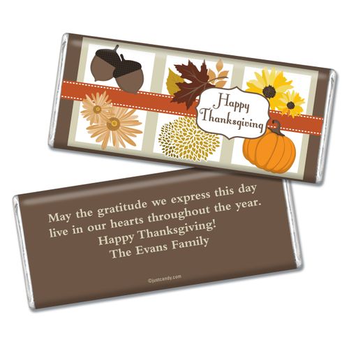 Thanksgiving Personalized Chocolate Bar Fall Harvest Items