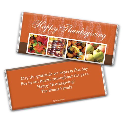 Autumn Squares Personalized Candy Bar - Wrapper Only