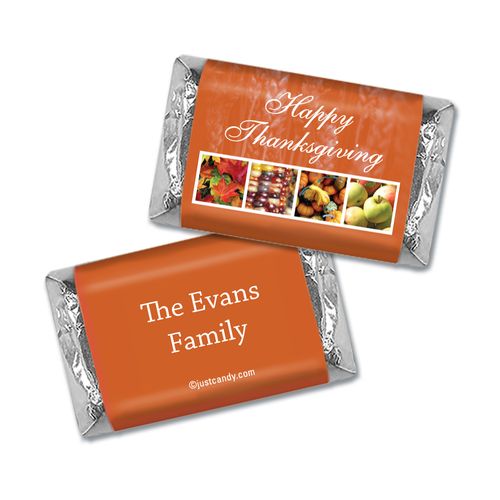 Thanksgiving Personalized HERSHEY'S MINIATURES Wrappers Autumn Harvest