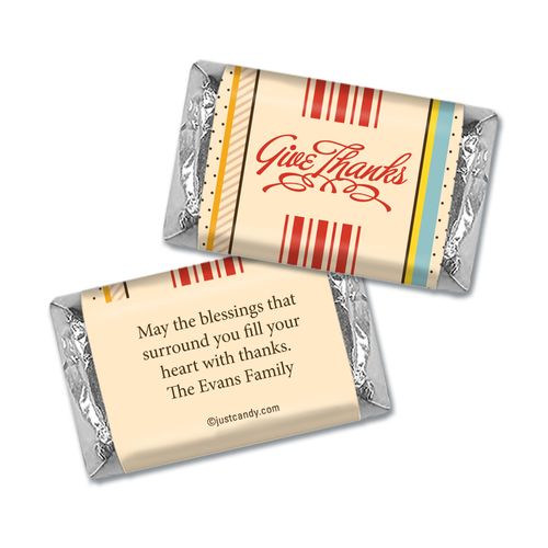 Happiness & Blessings Thanksgiving Personalized Miniature Wrappers