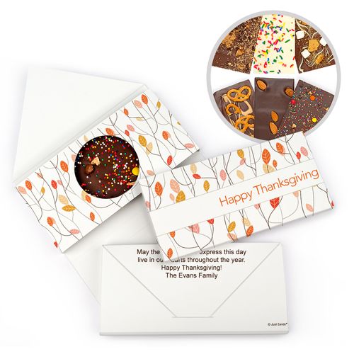 Personalized Fall Woods Thanksgiving Gourmet Infused Belgian Chocolate Bars (3.5oz)