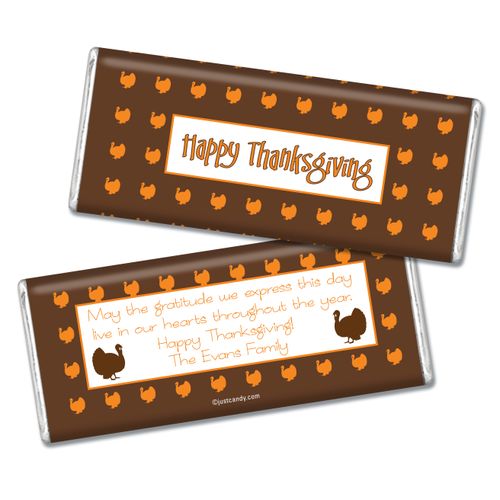 Thanksgiving Personalized Chocolate Bar Happy Turkeys