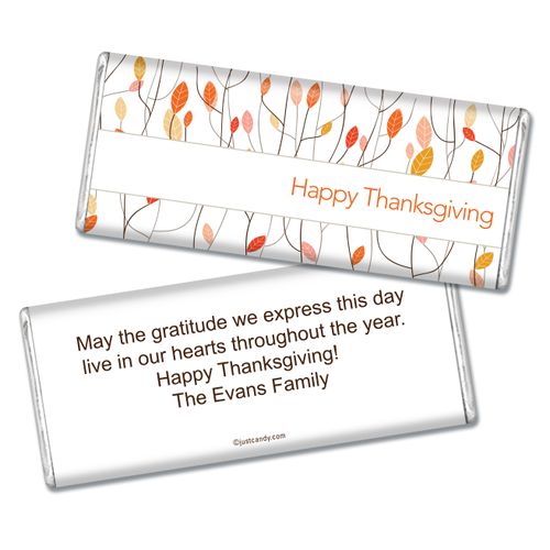 Thanksgiving Personalized Chocolate Bar Fall Woods