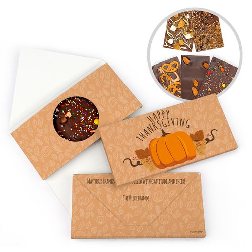 Personalized Thanksgiving Pumpkin Patch Bar Gourmet Infused Belgian Chocolate Bars (3.5oz)