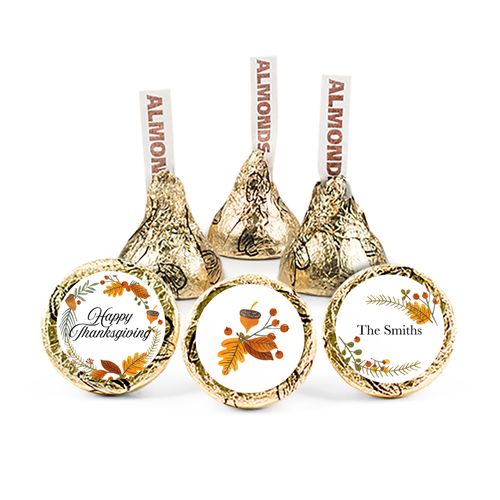 Personalized Thanksgiving Festive Leaves Hershey's Kisses