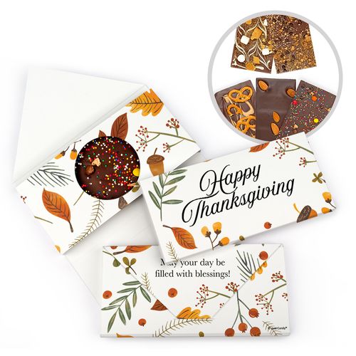 Personalized Thanksgiving Festive Leaves Bar Gourmet Infused Belgian Chocolate Bars (3.5oz)