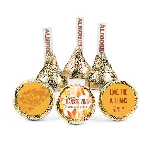 Personalized Thanksgiving Falling into Autumn Hershey's Kisses