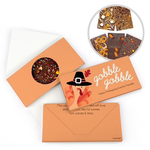 Personalized Thanksgiving Gobble Gobble Bar Gourmet Infused Belgian Chocolate Bars (3.5oz)