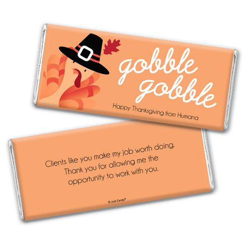 Personalized Thanksgiving Gobble Gobble Chocolate Bar Wrappers Only