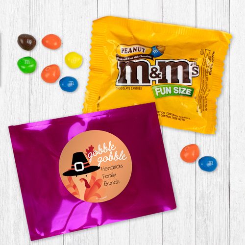 Personalized Thanksgiving Gobble Gobble - Peanut M&Ms