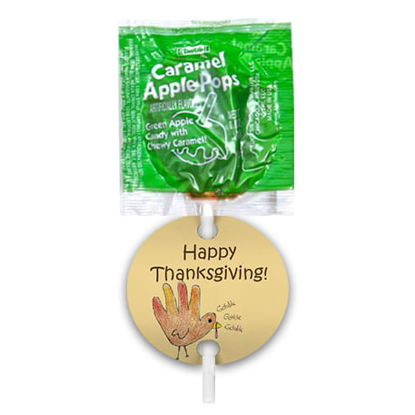 Thanksgiving Handprint Turkey Caramel Apple Pops with Gift Tags (48 pops)