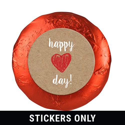 Valentine's Day Red Heart 1.25" Stickers (48 Stickers)