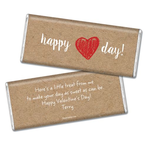 Valentine's Day Personalized Chocolate Bar Hand Drawn Heart